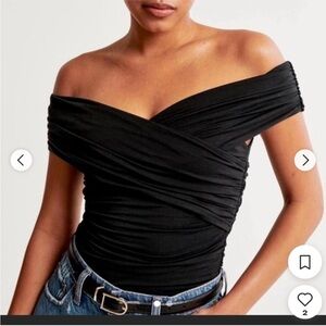 Abercrombie & Fitch Black Off-Shoulder Blouse